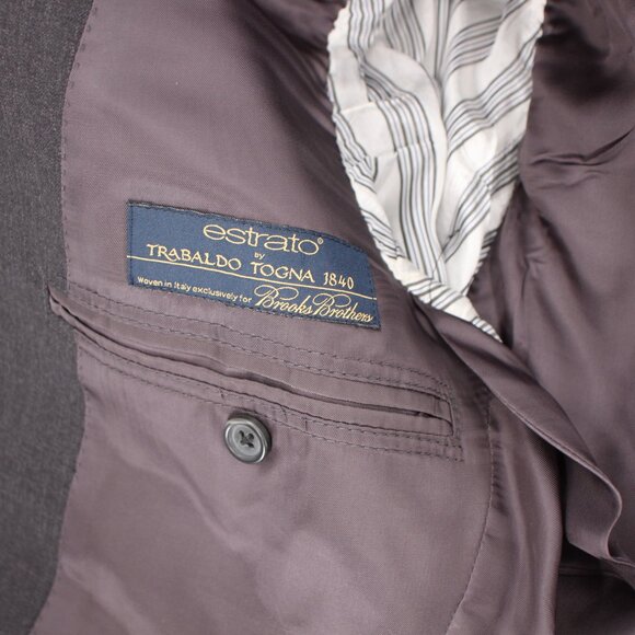 Brooks Brothers Sport Coat Men 38R Milano Estrato Wool Gray trabaldo togna 1840 - Picture 11 of 13